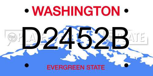D2452B Washington License Plate