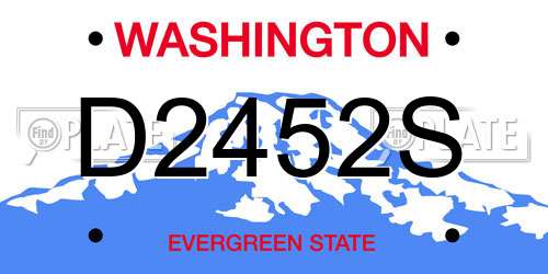 D2452S Washington License Plate
