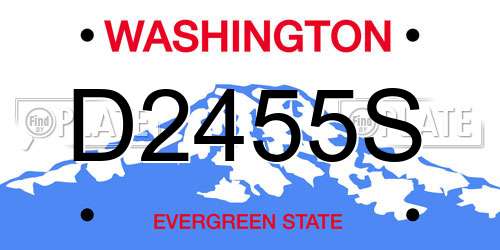 D2455S Washington License Plate
