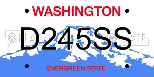 D245SS Washington License Plate