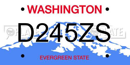 D245ZS Washington License Plate