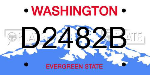 D2482B Washington License Plate