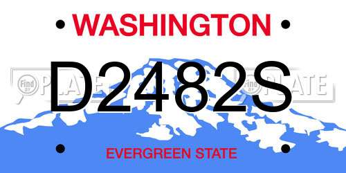 D2482S Washington License Plate