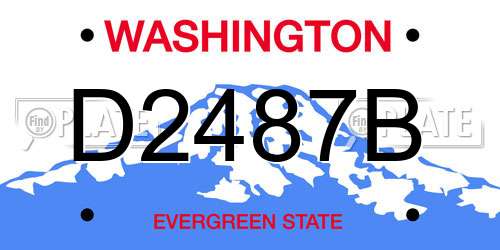 D2487B Washington License Plate