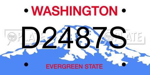 D2487S Washington License Plate