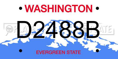 D2488B Washington License Plate