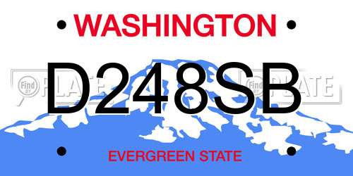 D248SB Washington License Plate