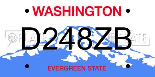 D248ZB Washington License Plate