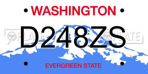 D248ZS Washington License Plate