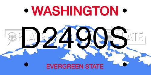 D2490S Washington License Plate