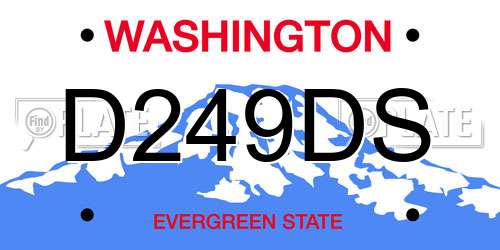D249DS Washington License Plate