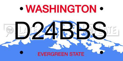 D24BBS Washington License Plate