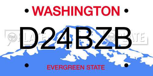 D24BZB Washington License Plate