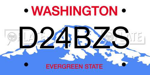 D24BZS Washington License Plate