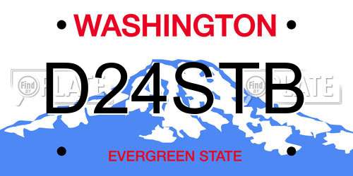 D24STB Washington License Plate