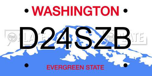 D24SZB Washington License Plate