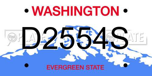D2554S Washington License Plate