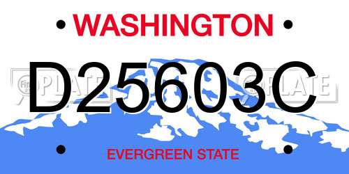 D25603C Washington License Plate