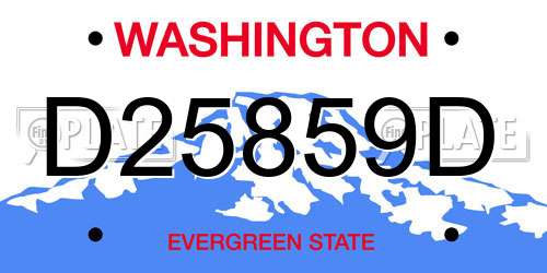 D25859D Washington License Plate