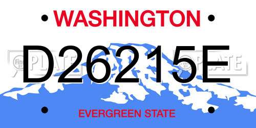 D26215E Washington License Plate