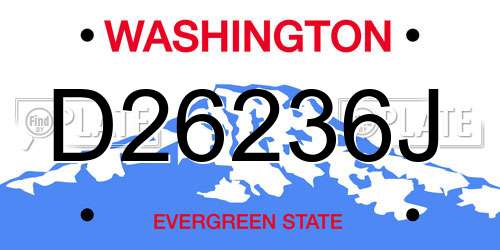 D26236J Washington License Plate