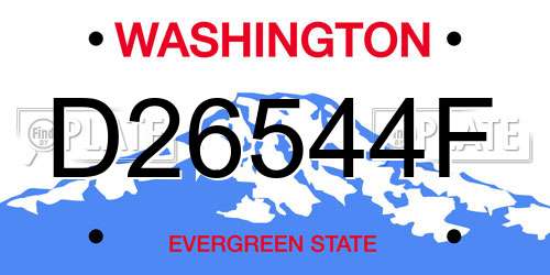 D26544F Washington License Plate