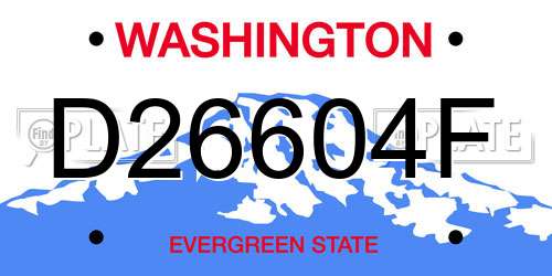 D26604F Washington License Plate