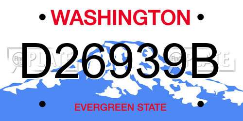 D26939B Washington License Plate
