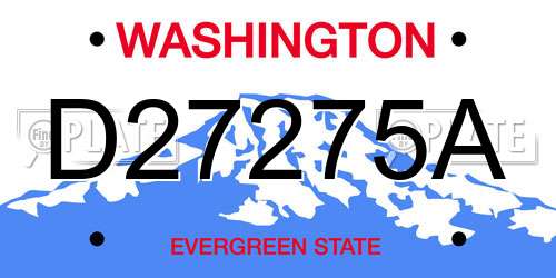 D27275A Washington License Plate