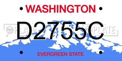 D2755C Washington License Plate