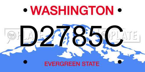 D2785C Washington License Plate