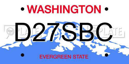 D27SBC Washington License Plate