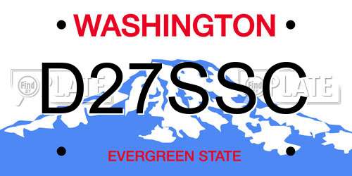 D27SSC Washington License Plate