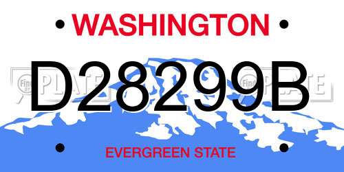 D28299B Washington License Plate