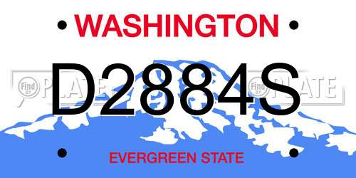 D2884S Washington License Plate