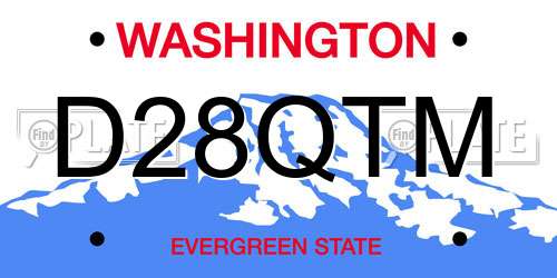 D28QTM Washington License Plate