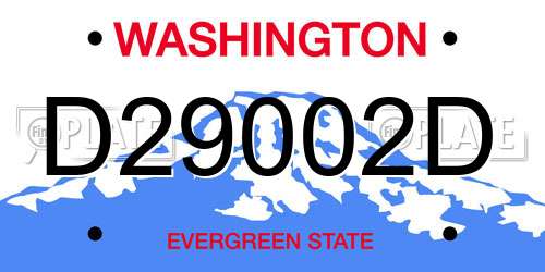 D29002D Washington License Plate
