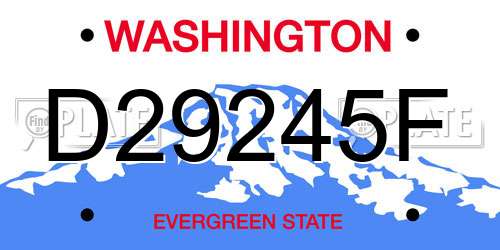 D29245F Washington License Plate
