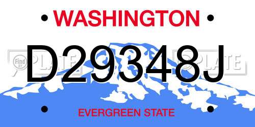 D29348J Washington License Plate