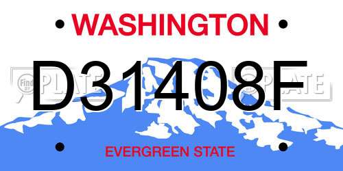 D31408F Washington License Plate
