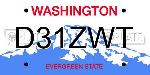 D31ZWT Washington License Plate