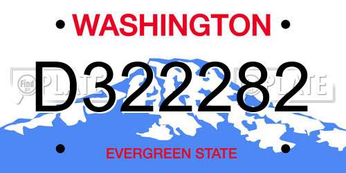 D322282 Washington License Plate