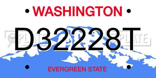 D32228T Washington License Plate
