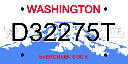 D32275T Washington License Plate