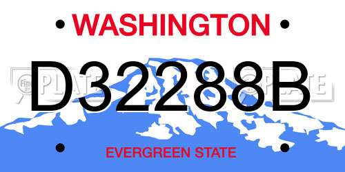 D32288B Washington License Plate