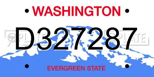 D327287 Washington License Plate