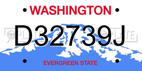 D32739J Washington License Plate