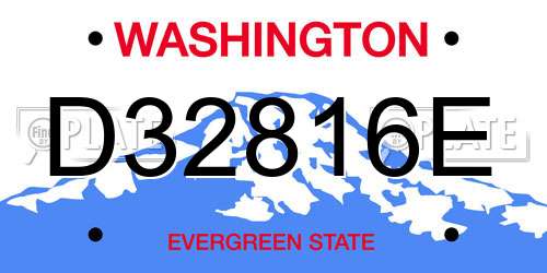 D32816E Washington License Plate