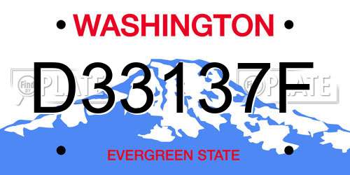 D33137F Washington License Plate