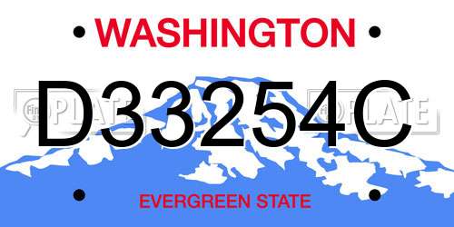 D33254C Washington License Plate
